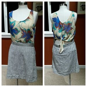 Rachel Roy size 12 open lower back tie dress with pockets